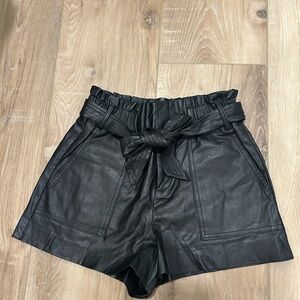 Blank NYC Black High Waist Faux Leather Shorts